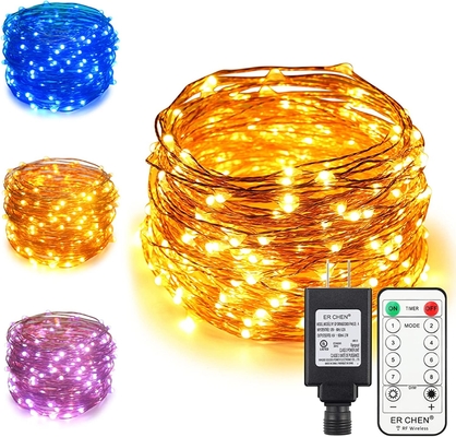20m Color LED String Lights Plug In Color Changing 8 Modes Dimmable With Remote Timer