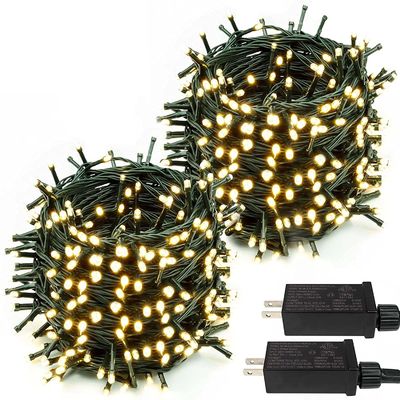 Outdoor LED 800 Warm White 80m Length Christmas Lights IP44 Plug In For Tree