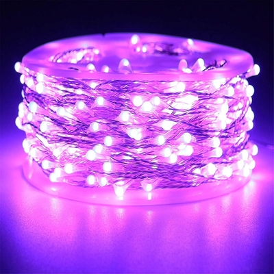 Dimmable Purple Fairy Lights Plug in Super Long Twinkle String Lights with Remote Waterproof for Christmas
